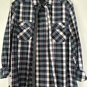 Men's Plaid Shirt - Blue and Black